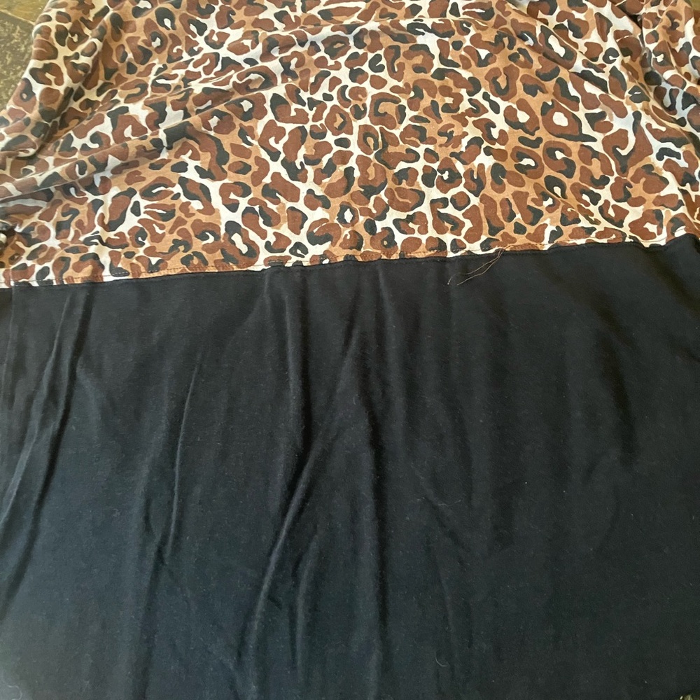 Lilly Pulitzer Leopard Print and Black Long Sleeve Top
